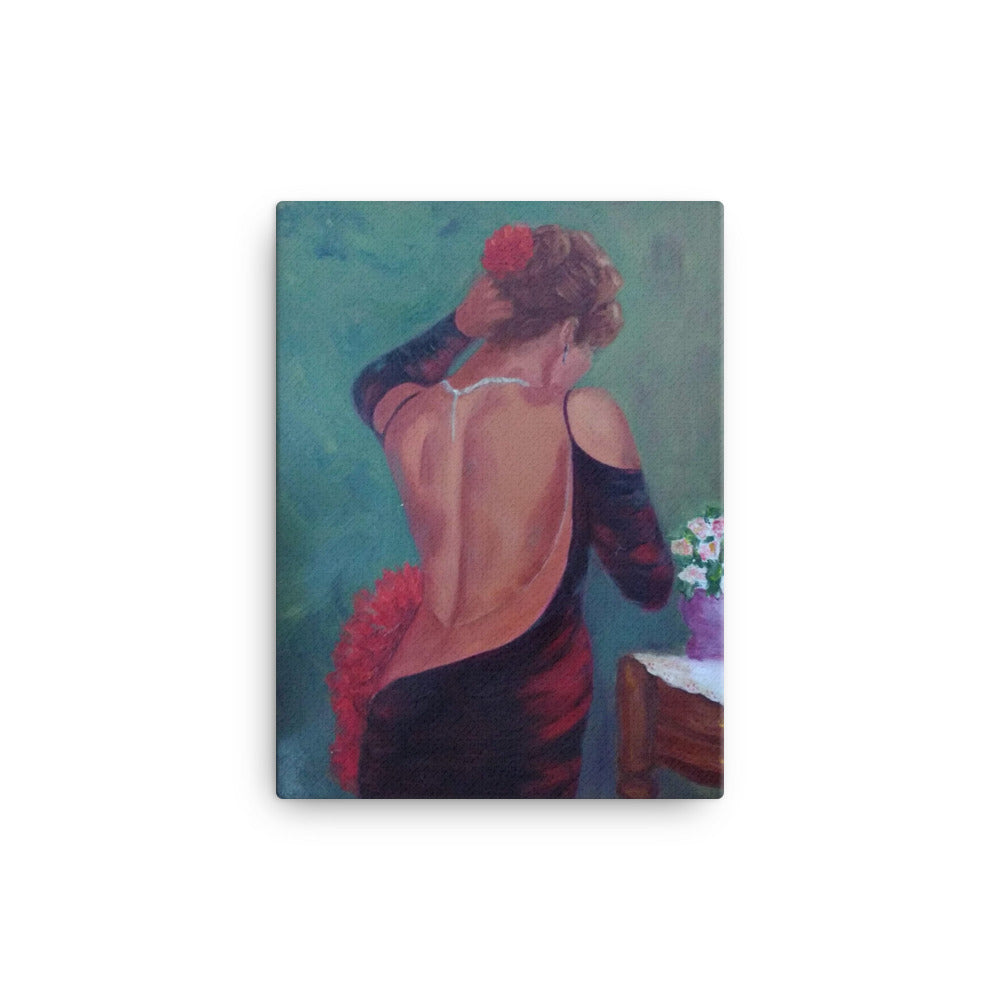 A Dancer Prepares Oil on Board Framed